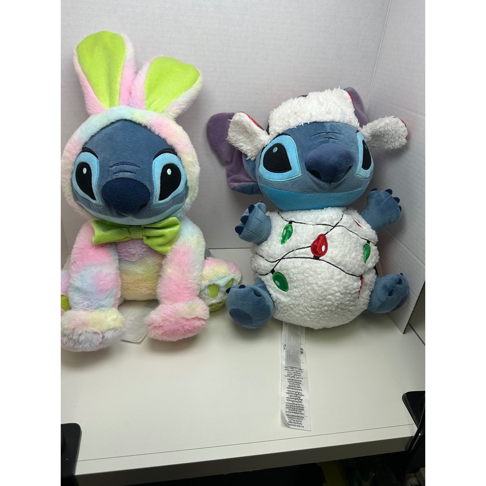 Disney Lilo & Stitch Plush Lot of 4 Christmas Sweater Bunny Holiday Lights Toy - Picture 9 of 11